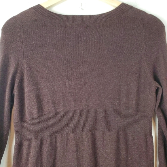 Bcbgmaxazria Cardigan Medium Brown Longline Single button Empire Waist cashmere - Picture 6 of 8